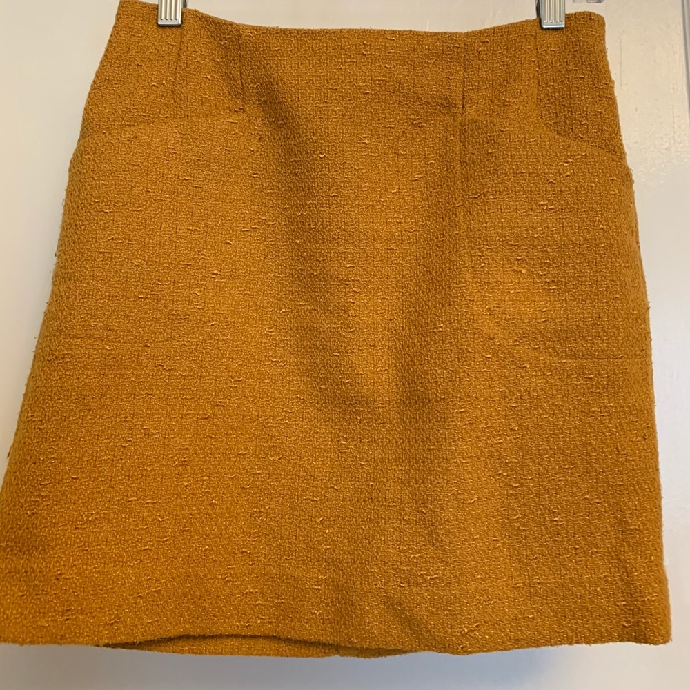 Mustard Yellow Woven Mini Skirt from The Limited